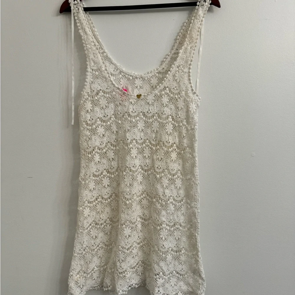 Victorias Secret Beach Sexy White Crochet Swim
Coverup sz L - Picture 8 of 8